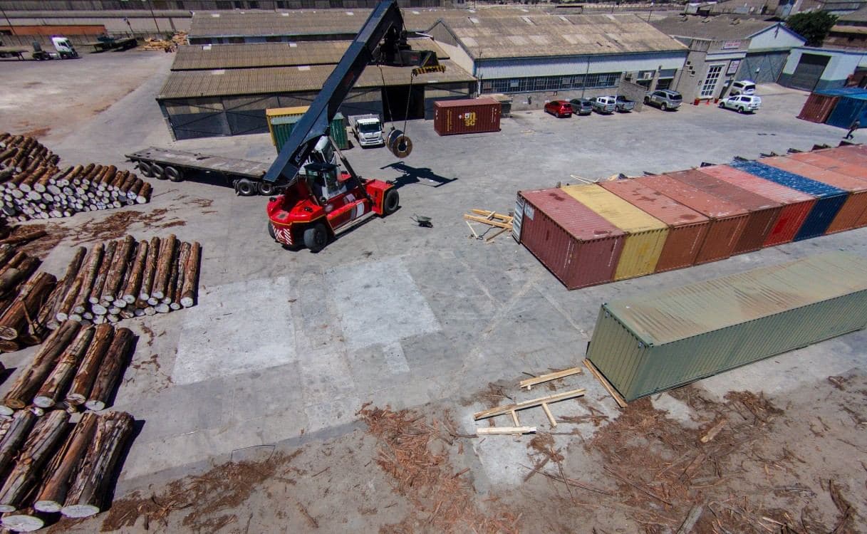 Aerial view of the depot loading area