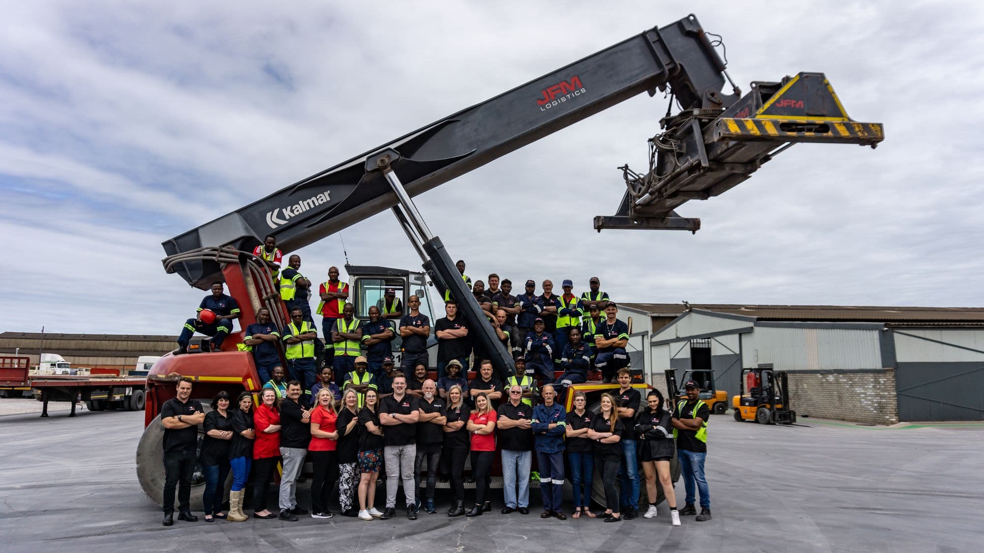 The full JFM Logistics team at the Markman depot